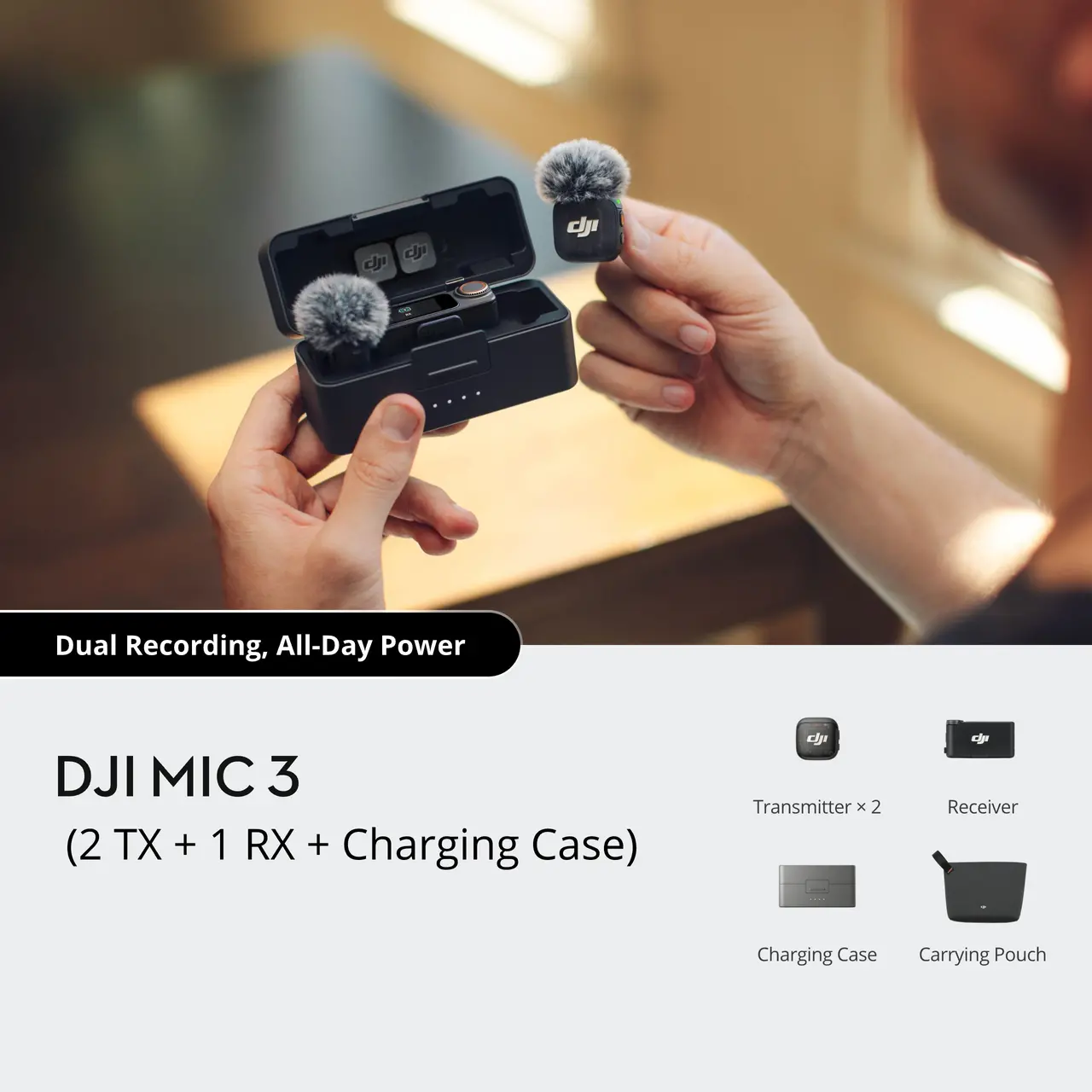 DJI Mic 3 (2 TX + 1 RX + Charging Case) — 5